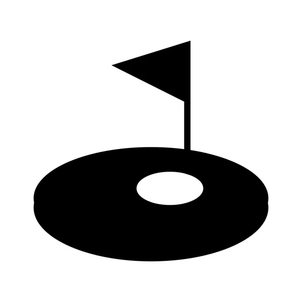 Trou de golf sport avec drapeau icône — Image vectorielle