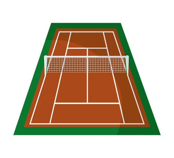 Campo da tennis attrezzature sportive icona — Vettoriale Stock