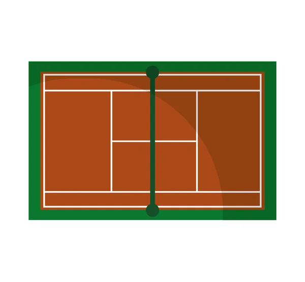 Quadra de tênis ícone equipamento desportivo — Vetor de Stock