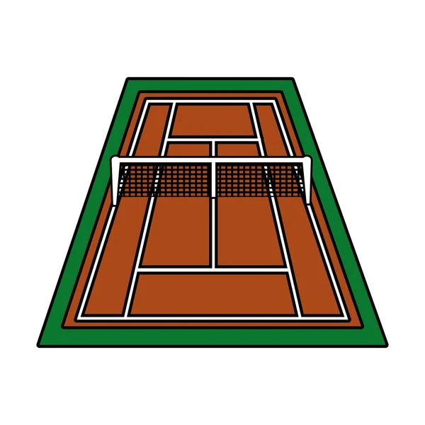 Court tennis sport equipment icon — Stock Vector