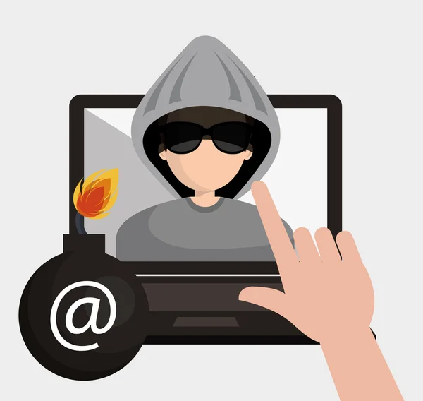 Avatar hacker criminoso — Vetor de Stock