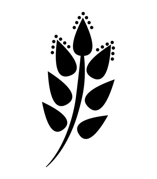 Dekoracyjne liście ikona na białym tle roślina — Wektor stockowy