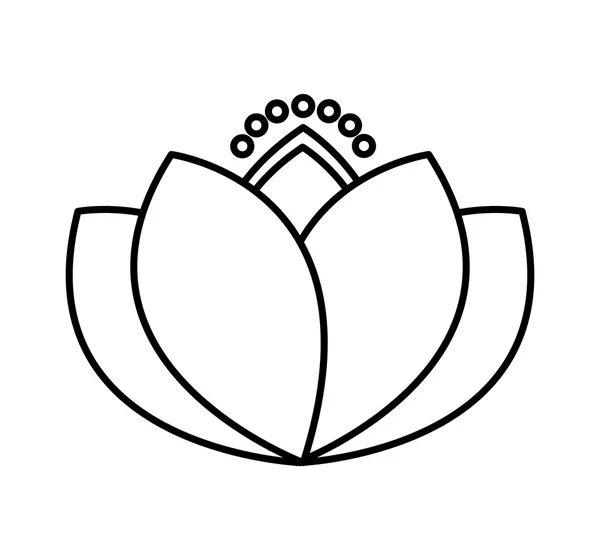 美しい花のかわいいモノクロ アイコン — ストックベクタ