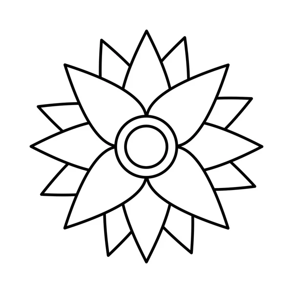 Schöne Blume niedlich monochrom Symbol — Stockvektor