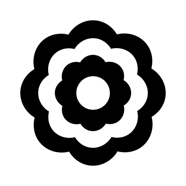 Vacker blomma söt monokroma ikonen — Stock vektor