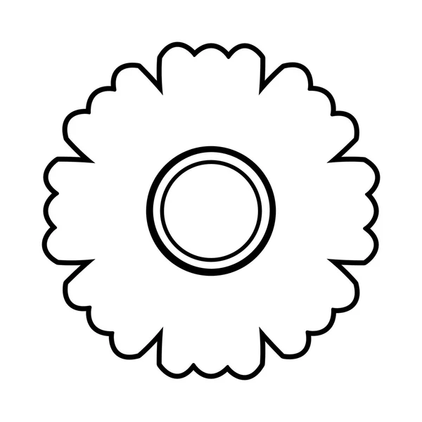 Hermosa flor lindo icono monocromo — Archivo Imágenes Vectoriales