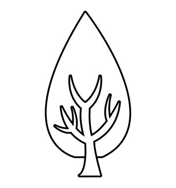 ağaç bitki orman tek renkli izole simgesi