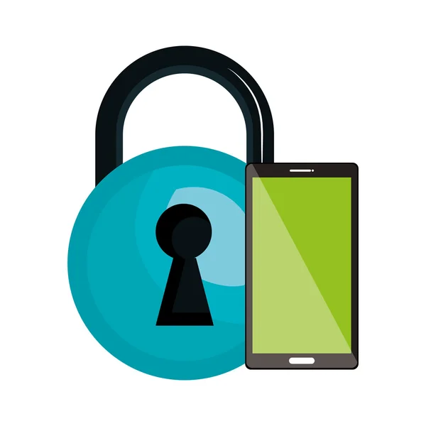 Security blue padlock — Stock Vector