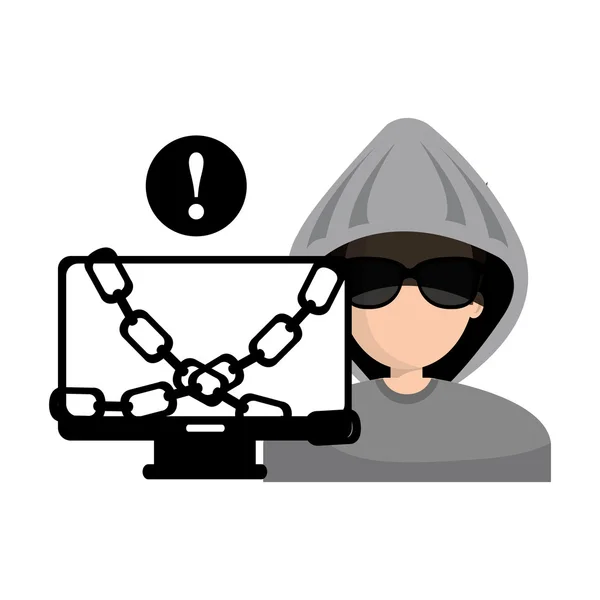 Avatar hacker criminoso —  Vetores de Stock