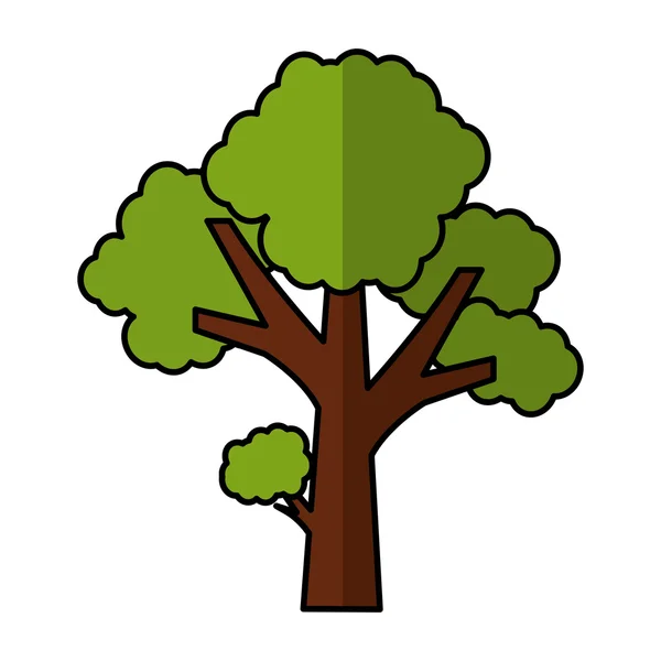 Árbol planta bosque aislado icono — Vector de stock