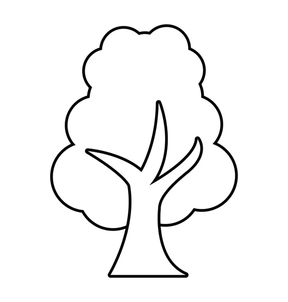 Árvore planta floresta monocromático ícone isolado —  Vetores de Stock