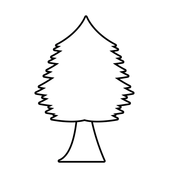 Baum Pflanze Wald einfarbig isoliert Symbol — Stockvektor