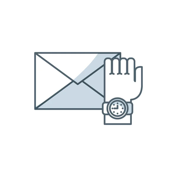 Envelop brief met sociale media-pictogram — Stockvector