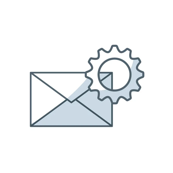 Envelop brief met sociale media-pictogram — Stockvector