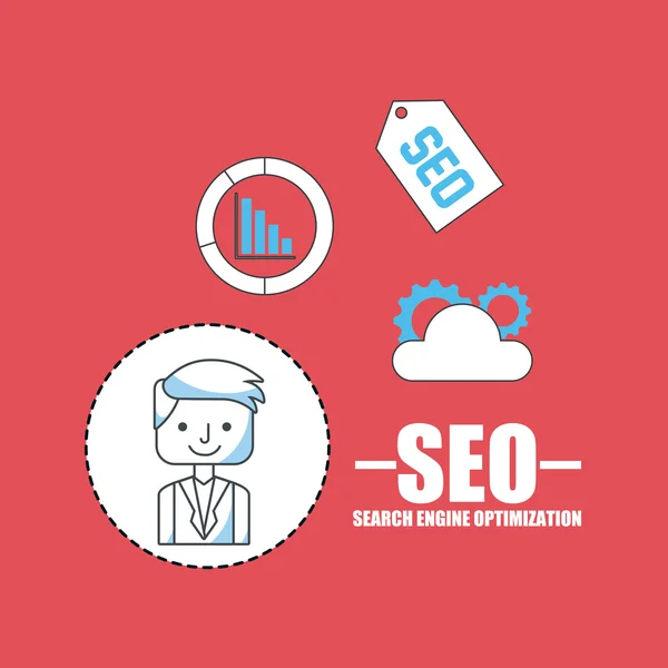 Search engine optimization flat icons — Stock Vector