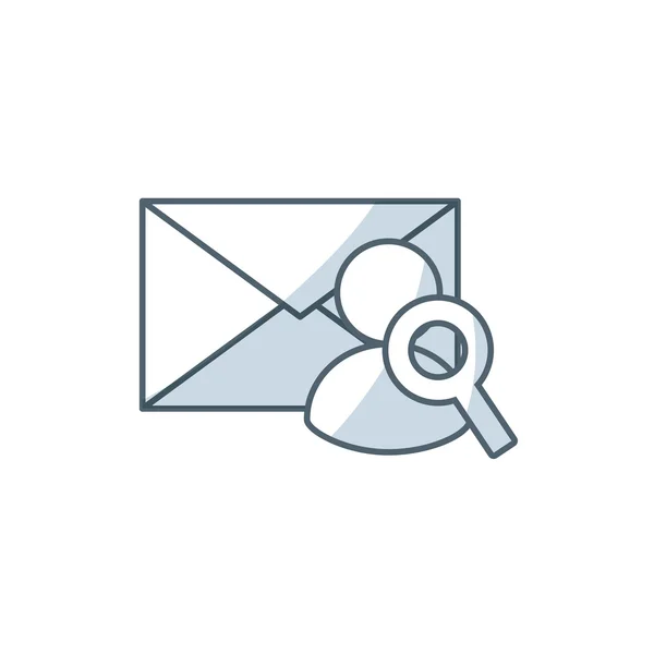 Lettre enveloppe avec icône des médias sociaux — Image vectorielle
