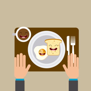 lezzetli ve besleyici kahvaltı karakter