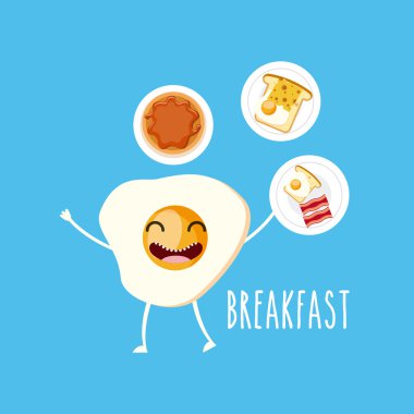 lezzetli ve besleyici kahvaltı karakter