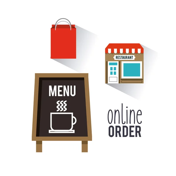 Menu restaurant commande en ligne — Image vectorielle