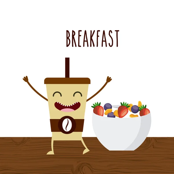 Chutnou a výživnou snídani charakter — Stockový vektor