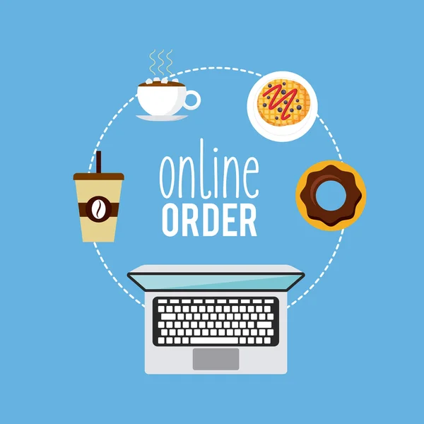 Menú de restaurante orden en línea — Vector de stock