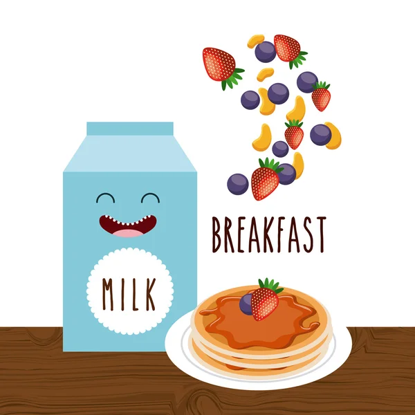 Delicioso e nutritivo caráter café da manhã — Vetor de Stock
