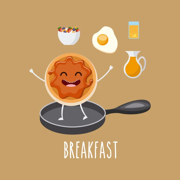 Delicioso y nutritivo carácter desayuno — Vector de stock