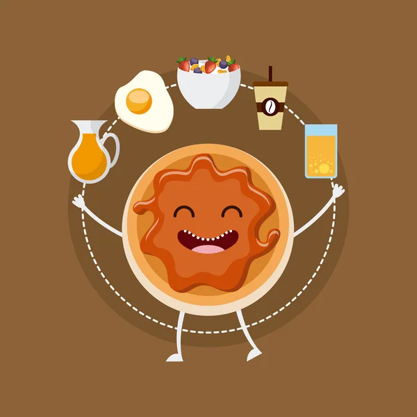 Delicioso y nutritivo carácter desayuno — Vector de stock