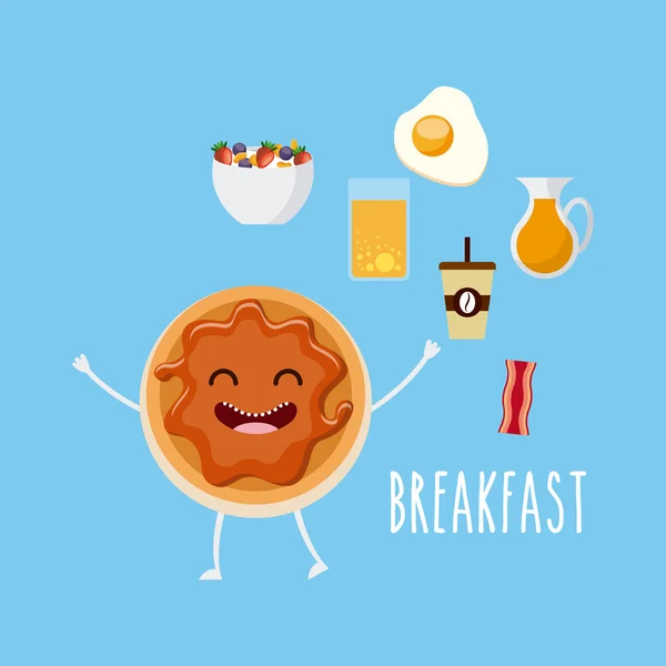 Ízletes és tápláló reggeli karakter — Stock Vector