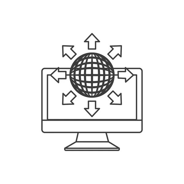 Computer monitor con icona seo — Vettoriale Stock
