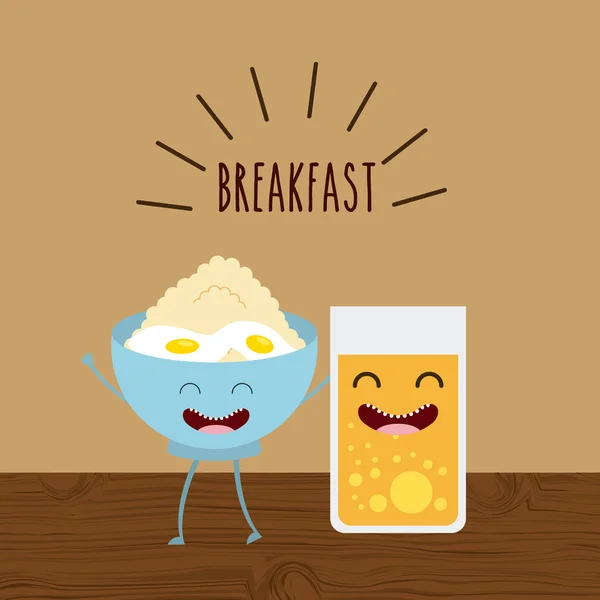 Chutnou a výživnou snídani charakter — Stockový vektor