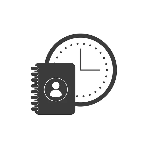 Horloge de temps avec icône de médias sociaux — Image vectorielle