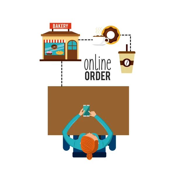 Menú de restaurante orden en línea — Vector de stock