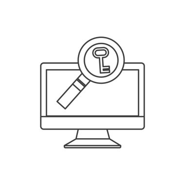 monitör bilgisayar seo simgesiyle