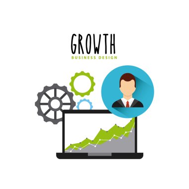 İş büyüme para düz simgeler