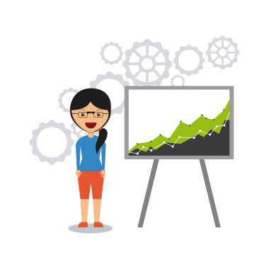 İş büyüme para düz simgeler