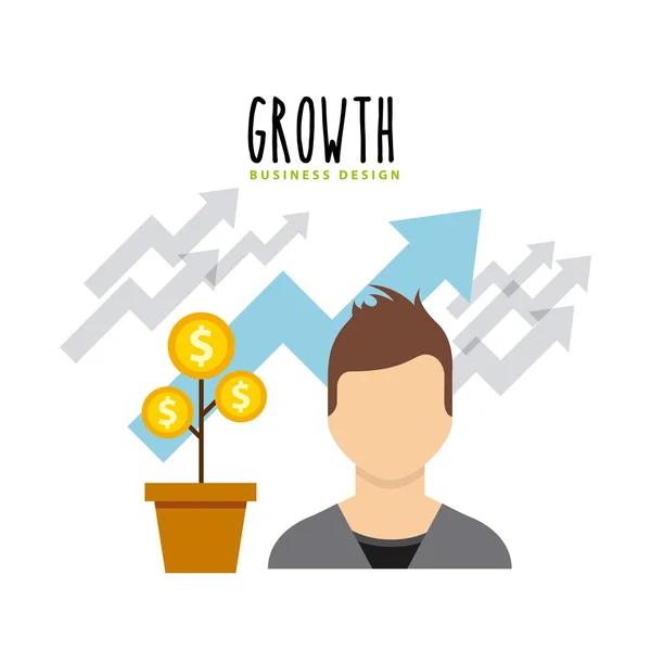 Business growth funds flat icons — Stock Vector