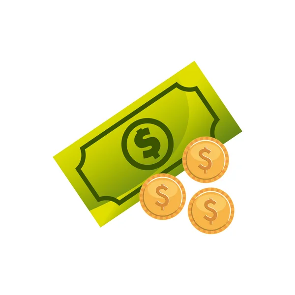 Γραμμάτια Δολάριο με οικονομία εικονίδιο — Διανυσματικό Αρχείο