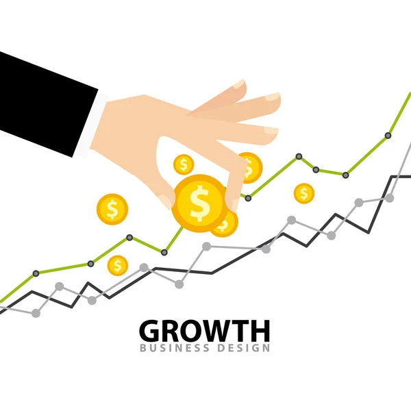 Fonduri de creștere a afacerilor pictograme plate — Vector de stoc