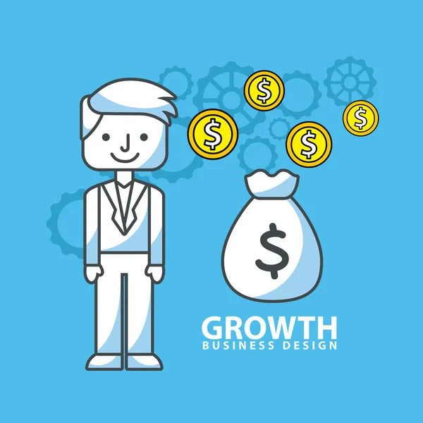 Business growth funds flat icons — Stock Vector