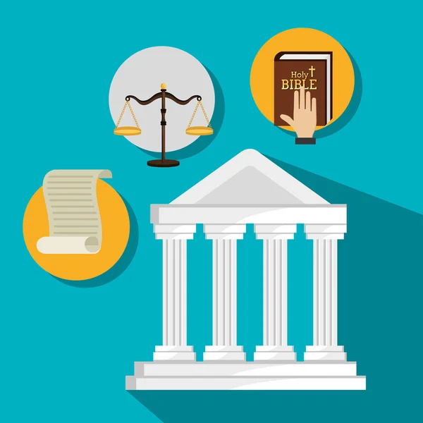 Prawo i sprawiedliwość prawna graficzny — Wektor stockowy