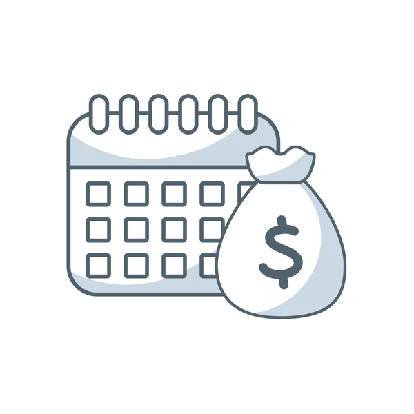 Lembrete de calendário com ícone de negócios — Vetor de Stock