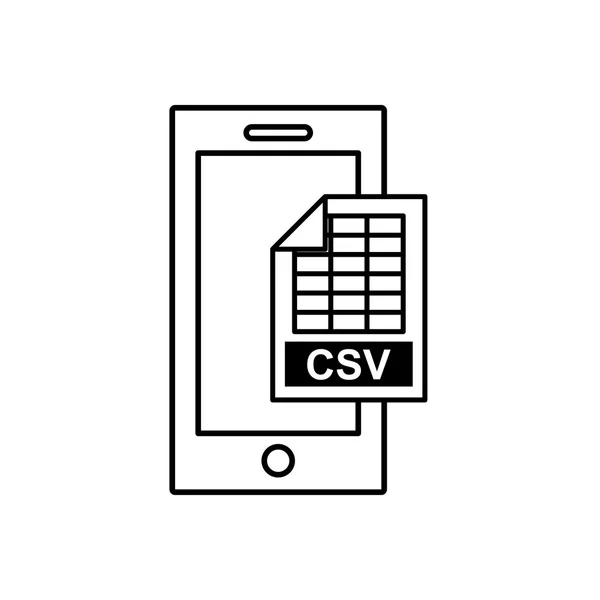 Smartphone con file elettronico — Vettoriale Stock