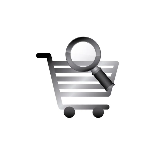 Panier shopping avec icône de l'économie — Image vectorielle