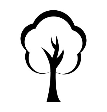 ağaç bitki orman tek renkli izole simgesi