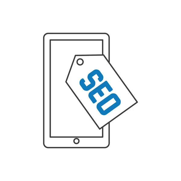 Smartphonewith seo-ikonen — Stock vektor