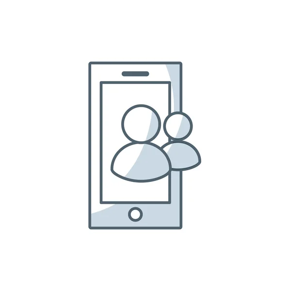 Smartphone met sociale media-pictogram — Stockvector