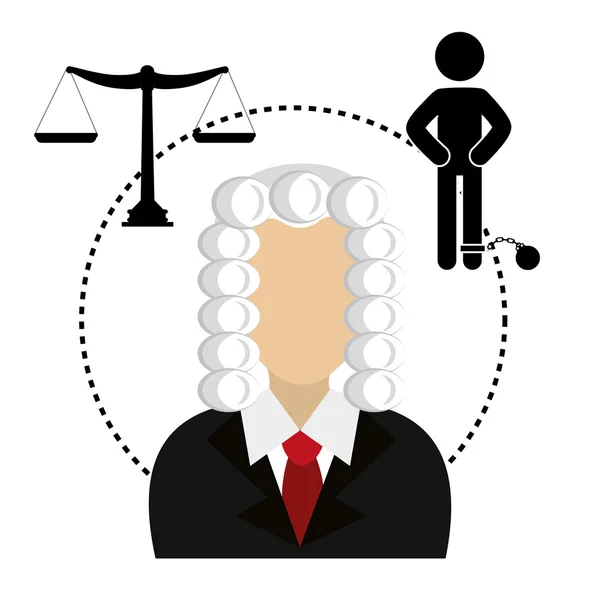 Diritto e giustizia giuridica grafica — Vettoriale Stock