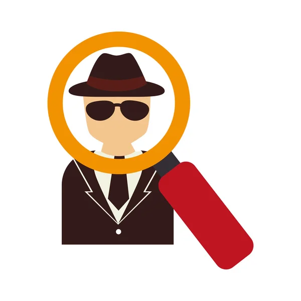 Veiligheid detective man — Stockvector