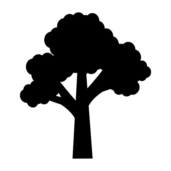 Tree plant forest monochrome isolated icon — Stock Vector